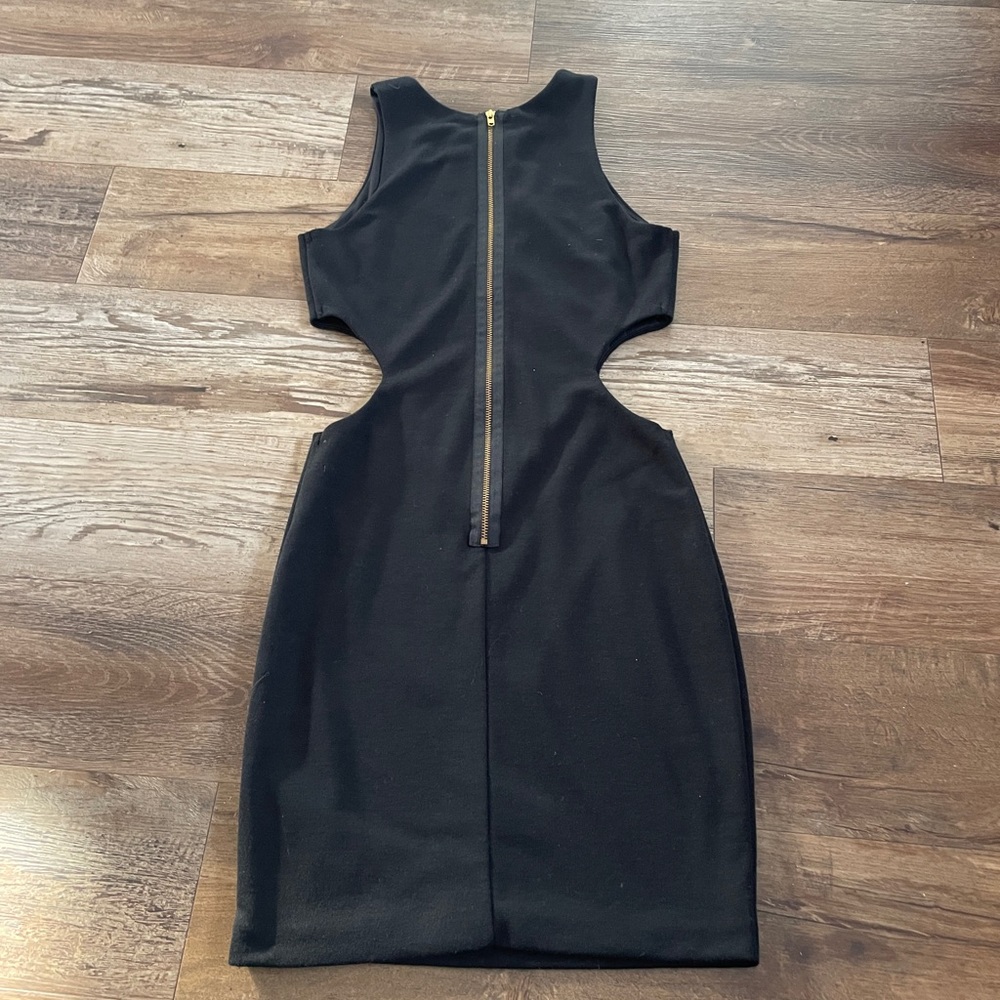 Asos petite black midi dress side cutouts 4 - Picture 6 of 8
